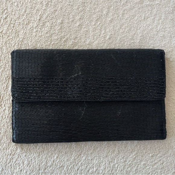 Vintage 1980s Minimalist Glam Black Beaded Clutch - Picture 11 of 15
